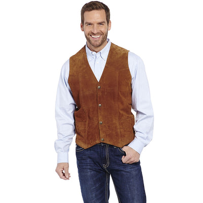 Cripple Creek Mens Suede Snap Front Vest