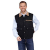 Cripple Creek Mens Wool Melton Vest Black/Khaki - CR38066-41