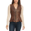 Cripple Creek Womens Lamb Leather Laced Vest