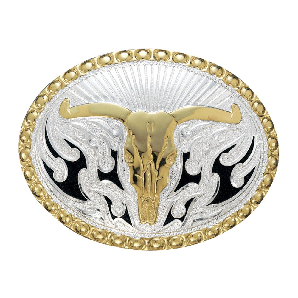 Crumrine Belt Longhorn Flames Buckle