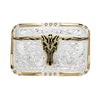 Crumrine Black Inlay Longhorn Belt Buckle - C10810