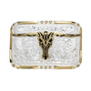 Crumrine Black Inlay Longhorn Belt Buckle - C10810