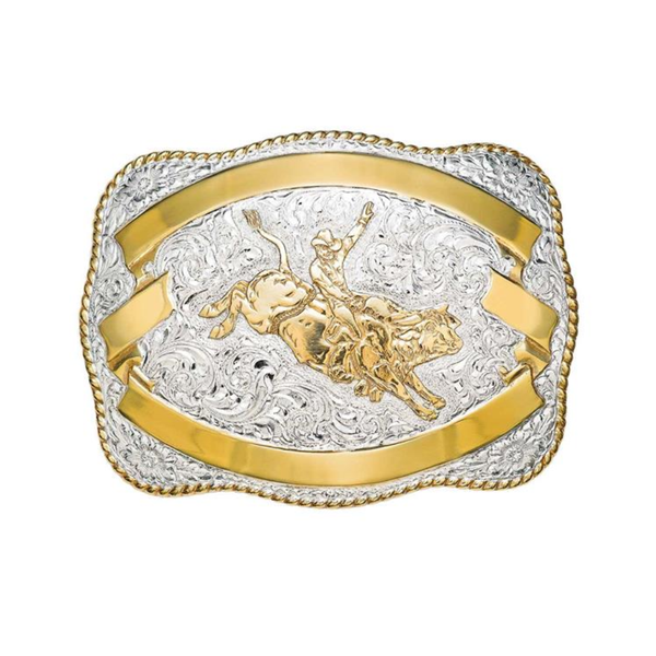 Crumrine Mens Bull Rider Belt Buckle | Shop Online | Silver