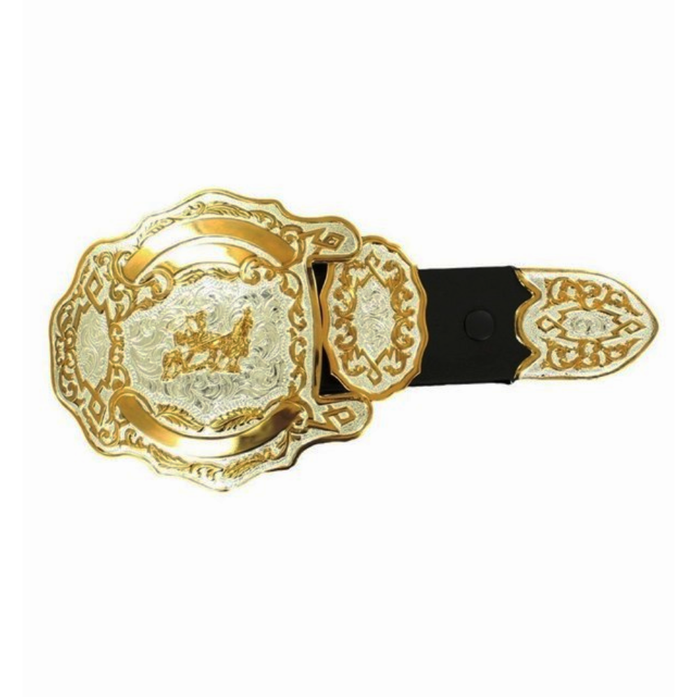 Crumrine Mens 3 Piece Team Roper Belt Buckle