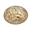 Crumrine Mens Five Wild Horse Belt Buckle