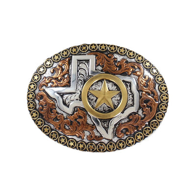 Crumrine Mens Oval Star Texas Buckle - C10106