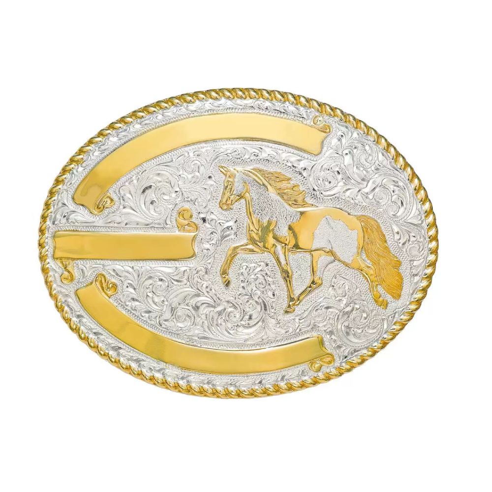 Crumrine Mens Spotted Horse Belt Buckle - C03052