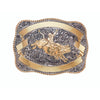 Crumrine Mens Silver & Gold Bull Rider Buckle