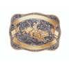 Crumrine Mens Silver & Gold Bull Rider Buckle - C04610