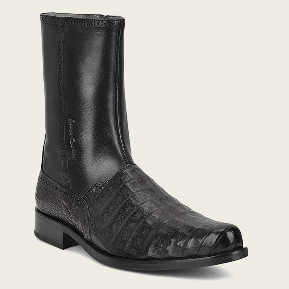 Cuadra Mens Hand Painted Exotic Black Leather Boots