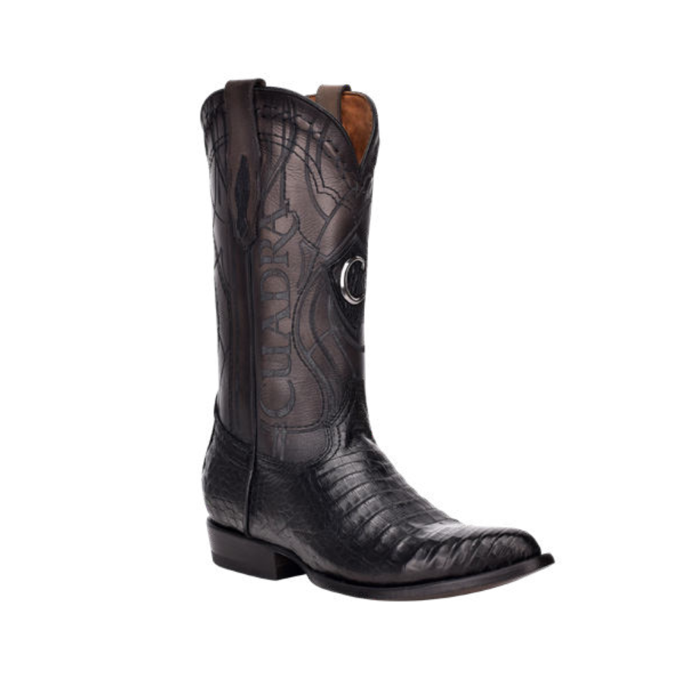 Cuadra Mens Black Caiman Laser Western Boots - CU422