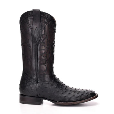 Cuadra Mens Black Genuine Ostrich Leather Boots