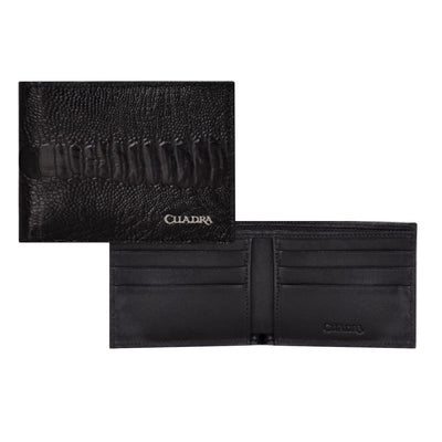 Cuadra Mens Black Ostrich Leg Wallet