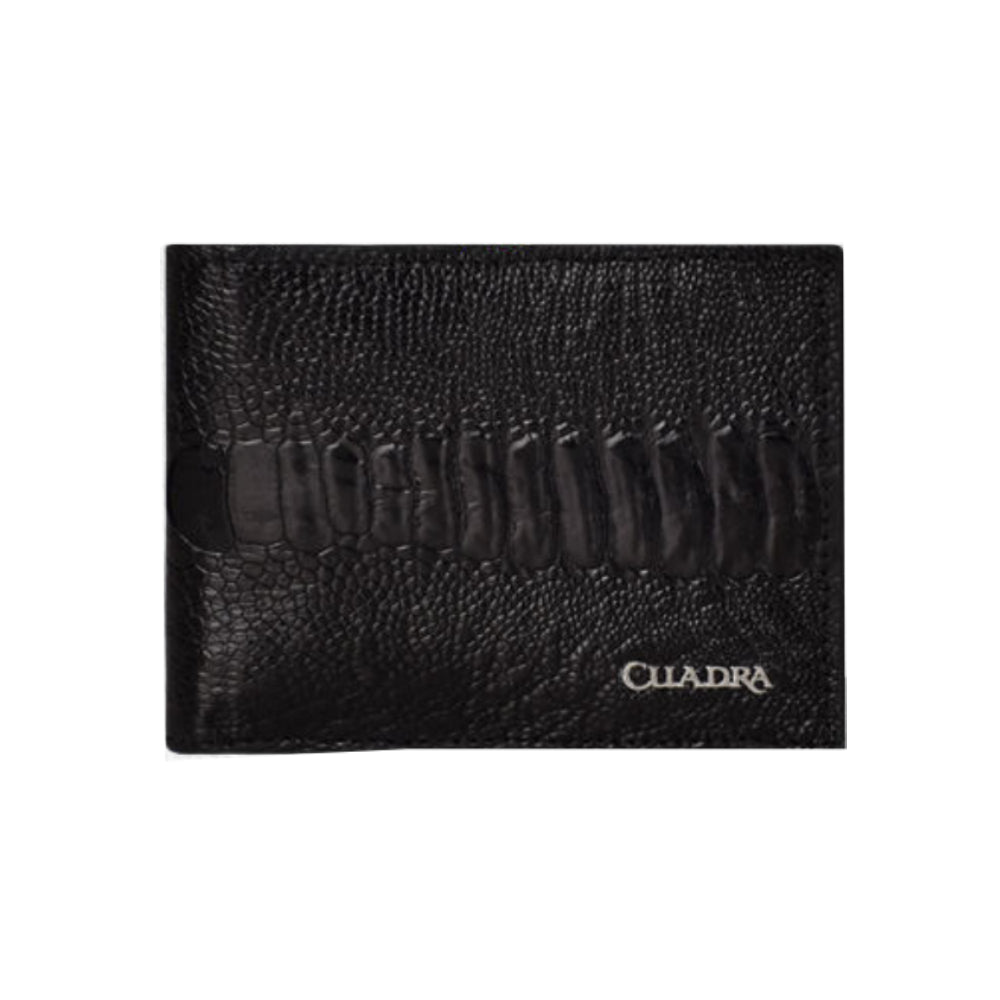 Cuadra Mens Black Ostrich Leg Wallet