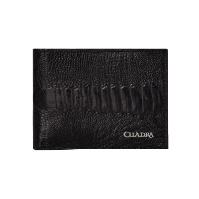 Cuadra Mens Black Ostrich Leg Wallet