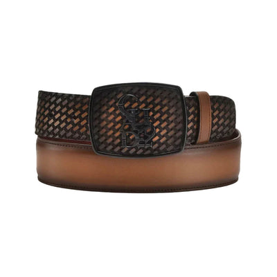 Cuadra Mens Bovine Western Belt Honey Brown