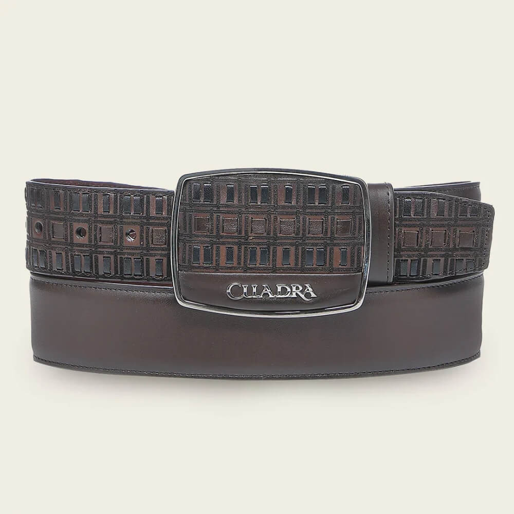 Cuadra Mens Embroidery Belt Black