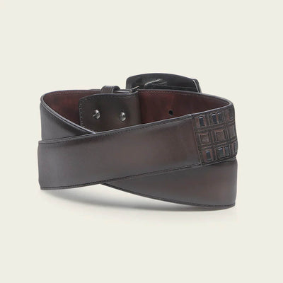 Cuadra Mens Embroidery Belt Black
