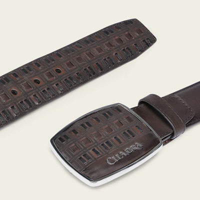 Cuadra Mens Embroidery Belt Black - BC401