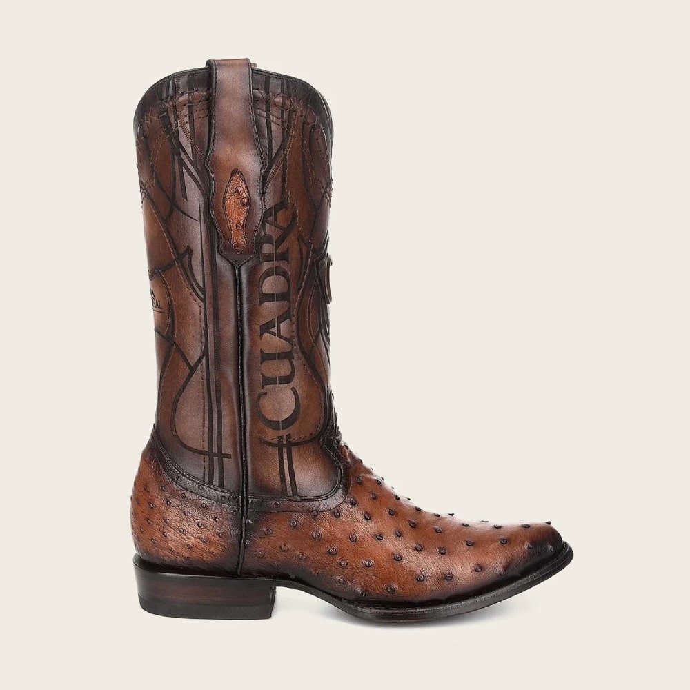 Cuadra Mens Genuine Ostrich Leather Western Boots