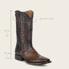 Cuadra Mens Engraved Caiman Western Boots Honey - CU456