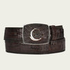 Cuadra Mens Engraved Ultra Exotic Caiman Belt Brown - BC308