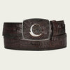 Cuadra Mens Engraved Ultra Exotic Caiman Belt Brown - BC308