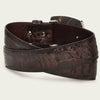 Cuadra Mens Engraved Ultra Exotic Caiman Belt Brown - BC308