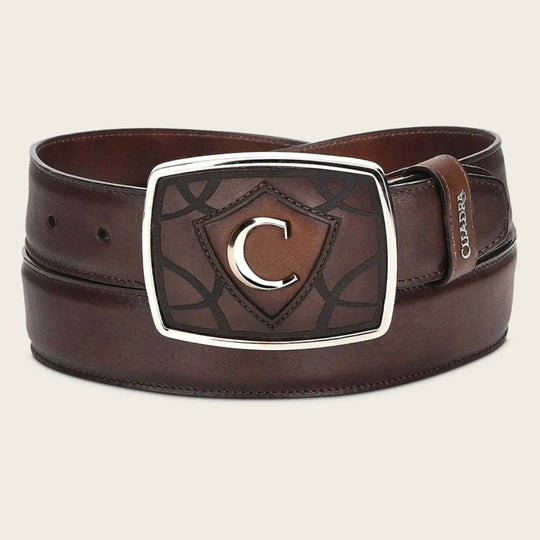 Cuadra Craftswear Leather Belt Brown Star Studded Western Boho Size M-L. Brown minimalist belt | Cuadra main image 3
