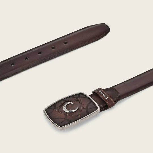 Cuadra Craftswear Leather Belt Brown Star Studded Western Boho Size M-L. Brown minimalist belt | Cuadra main image 4