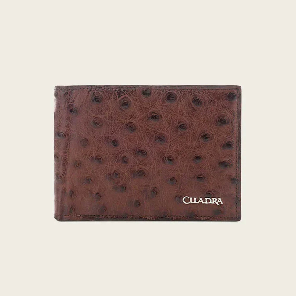 Cuadra Mens Genuine Ostrich Leather Bifold Wallet - DU295