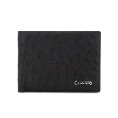 Cuadra Mens Genuine Ostrich Leather Bifold Wallet