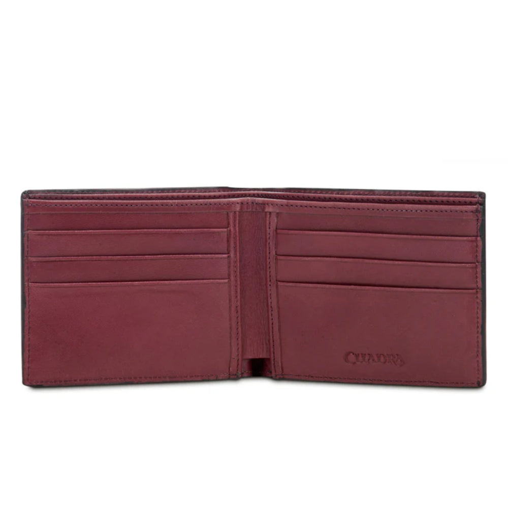 Cuadra Mens Genuine Ostrich Leather Bifold Wallet