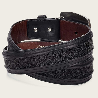 Cuadra Mens Genuine Stingray & Bovine Leather Belt 