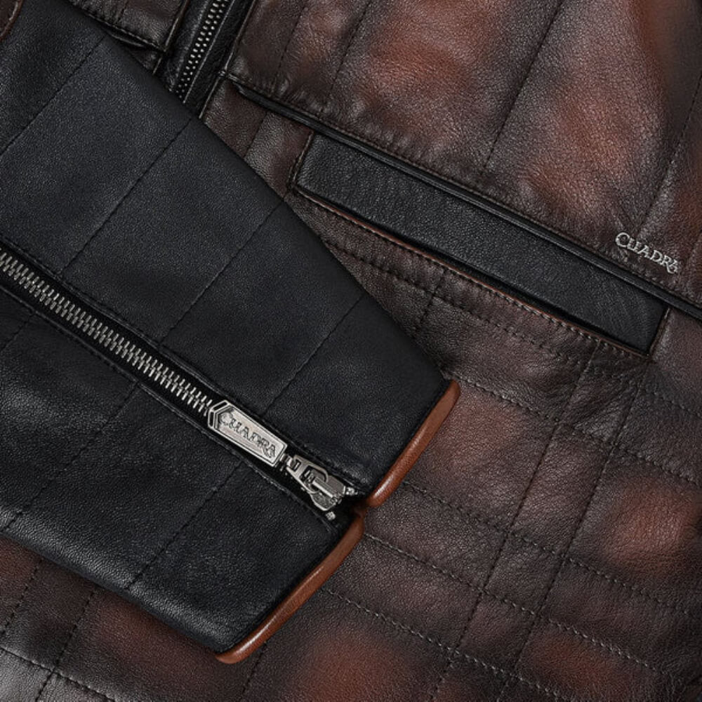 Cuadra Mens Hand-Shaded Finish Leather Jacket