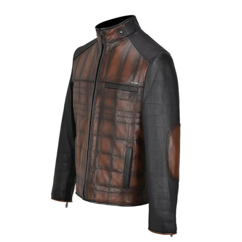 Cuadra Mens Hand-Shaded Finish Leather Jacket Brown - JC176