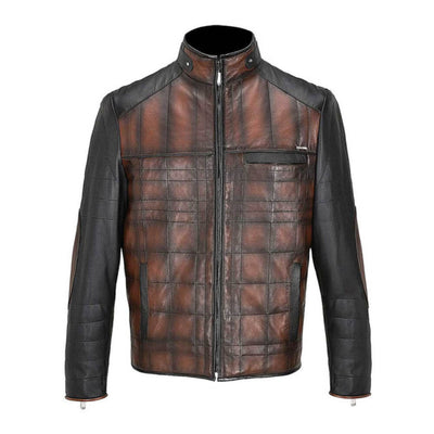 Cuadra Mens Hand-Shaded Finish Leather Jacket Brown - JC176
