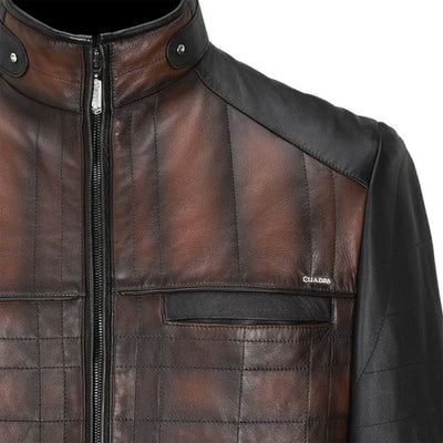 Cuadra Mens Hand-Shaded Finish Leather Jacket Brown - JC176
