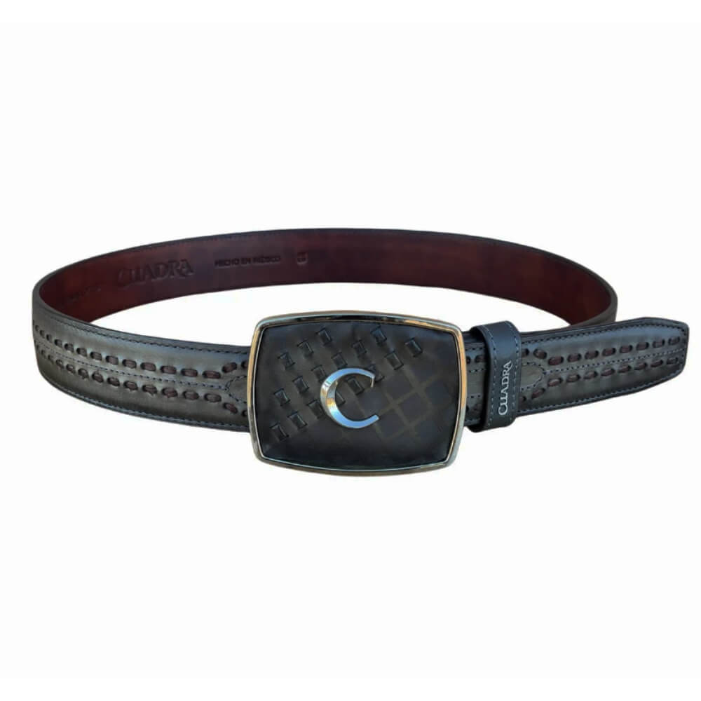 Cuadra Mens Laser & Woven Belt Black - BC248