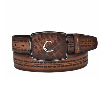 Cuadra Mens MN Laser & Woven Honey Belt - BC243