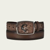 Cuadra Mens Ostrich Exotic Strip Belt Brown - BC321