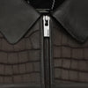 Cuadra Mens Porosus Crocodile Leather Jacket Chocolate - JC357
