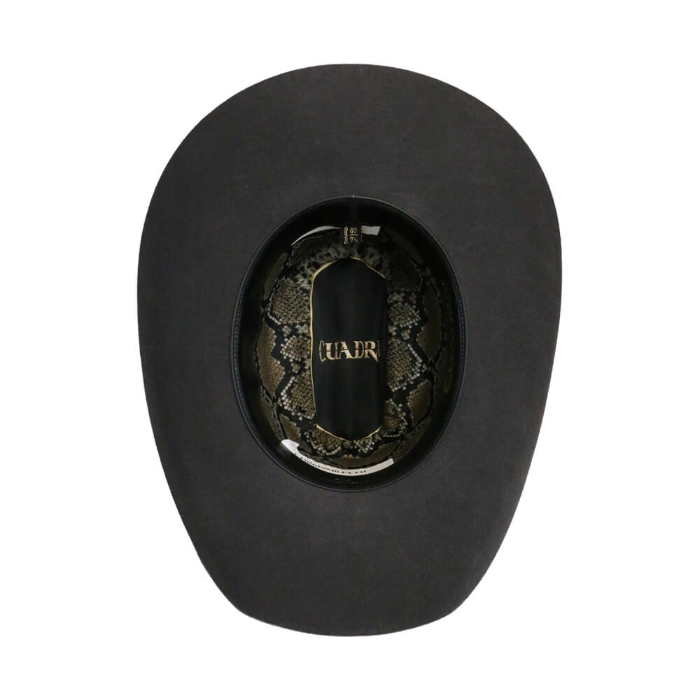 Cuadra Mens Python 5X Felt Hat Black