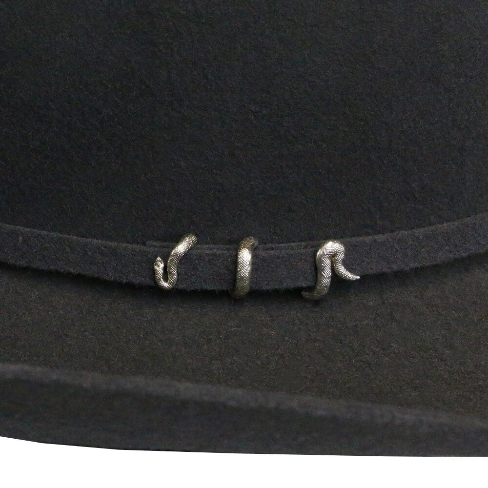 Cuadra Mens Python 5X Felt Hat Black