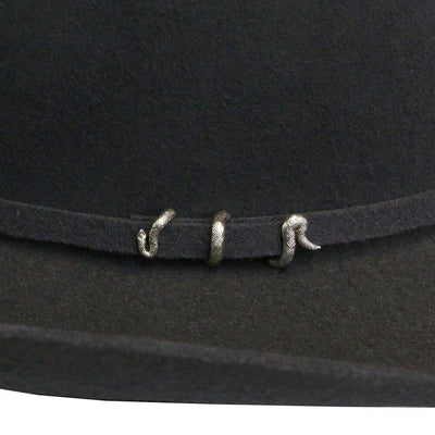 Cuadra Mens Python 5X Felt Hat Black