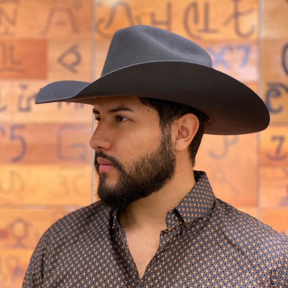 Cuadra Mens Python 5X Felt Hat Black