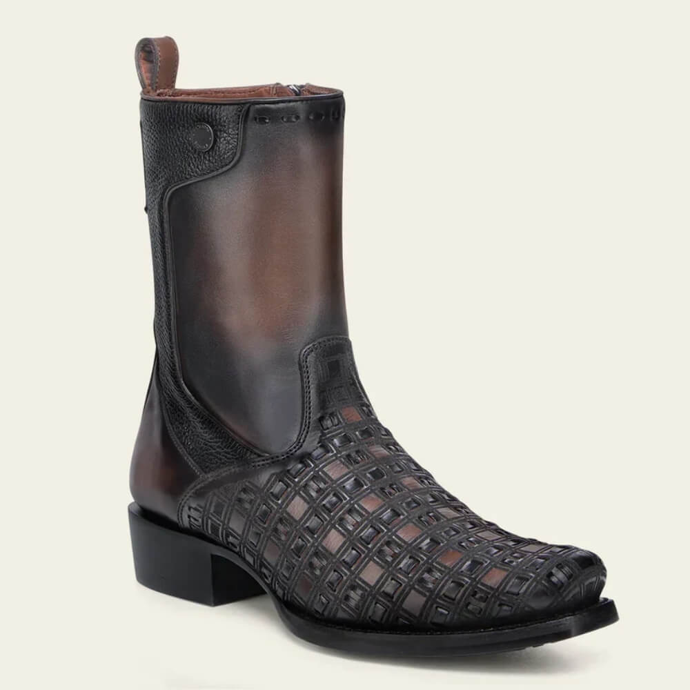 Cuadra Mens Urban Zipper Western Boots Chocolate - CU940