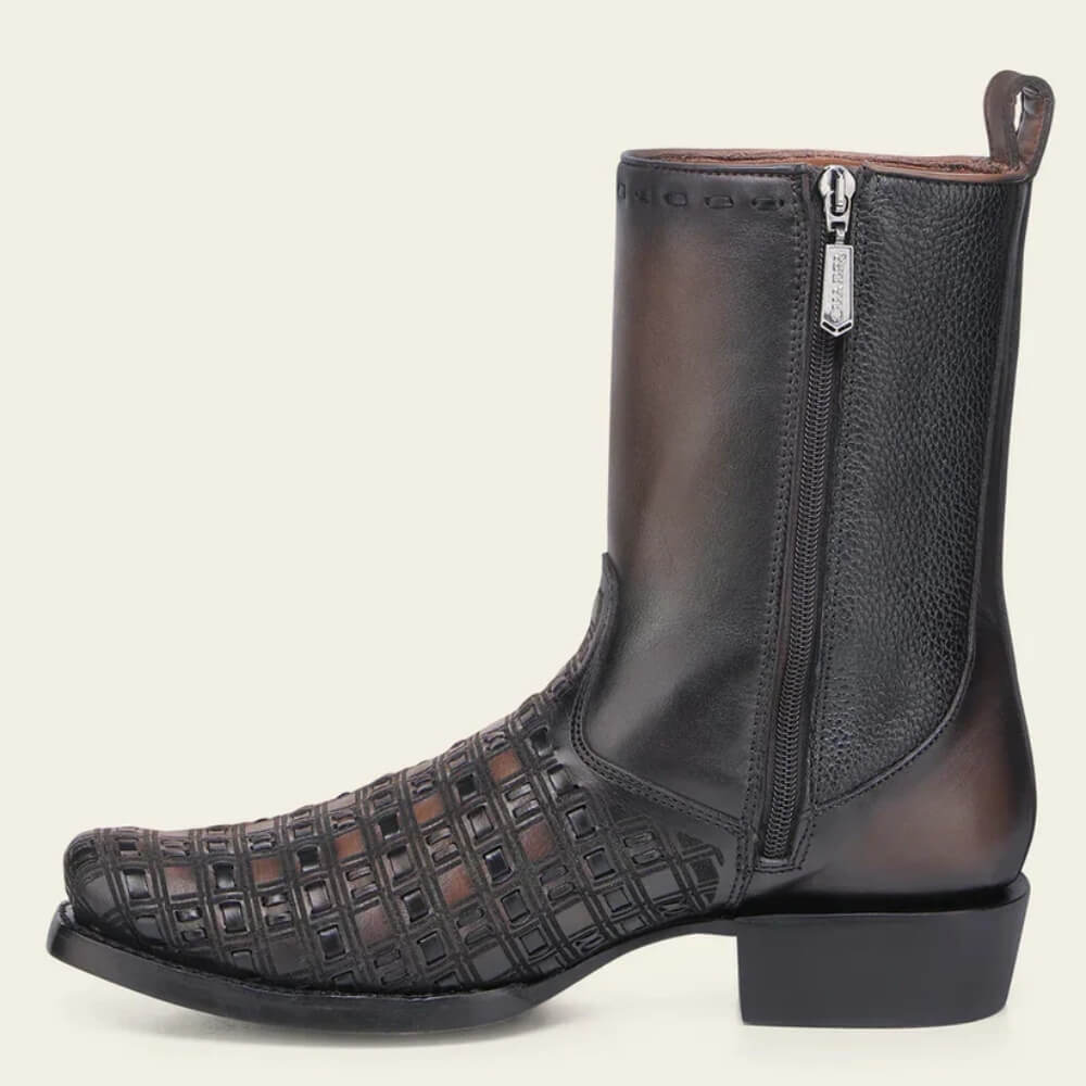 Cuadra Mens Urban Zipper Western Boots Chocolate - CU940