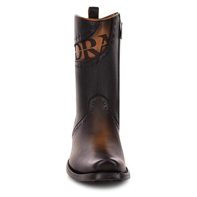 Cuadra Mens Viena Black Laser Zipper Boots