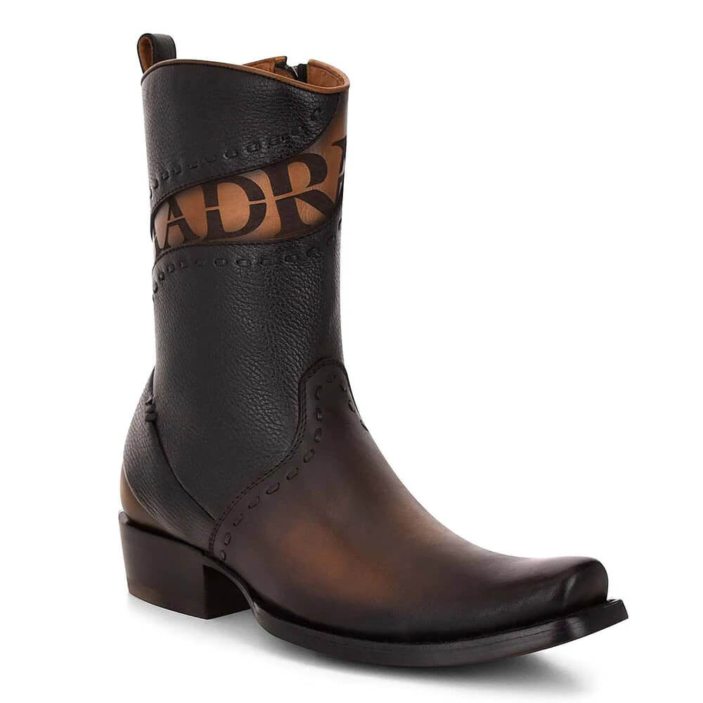 Cuadra Mens Viena Black Laser Zipper Western Boots - CU559